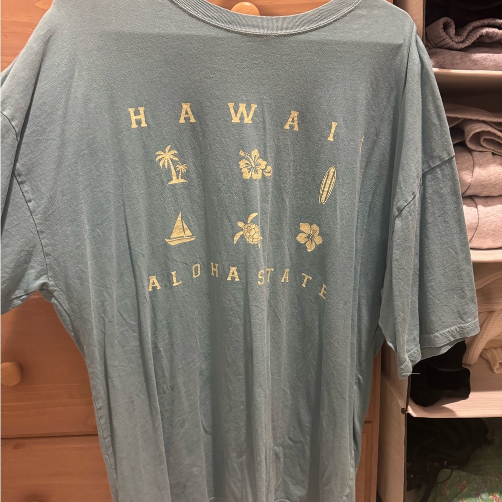 Hawaii Graphic T-Shirt in Light Blue